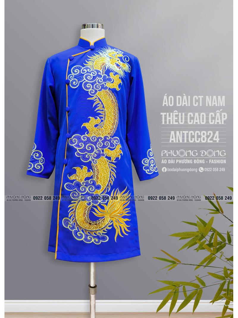 Áo Dài Cách Tân Nam Thêu Cao Cấp ANTCC824